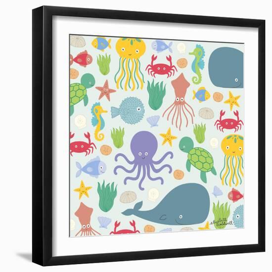 Sea Creatures-Elizabeth Caldwell-Framed Premium Giclee Print