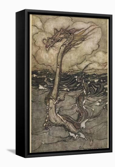 Sea Dragon-Arthur Rackham-Framed Stretched Canvas