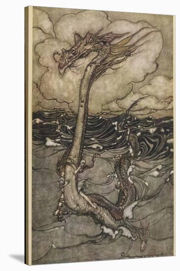 Sea Dragon-Arthur Rackham-Stretched Canvas
