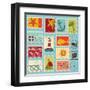 Sea Elements Stamp Collection-woodhouse-Framed Art Print