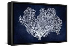 Sea Fan on Indigo Blue I-Melonie Miller-Framed Stretched Canvas