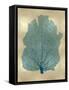 Sea Fan Teal on Gold I-Melonie Miller-Framed Stretched Canvas