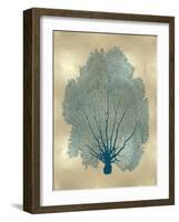 Sea Fan Teal on Gold II-Melonie Miller-Framed Art Print