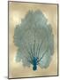 Sea Fan Teal on Gold II-Melonie Miller-Mounted Art Print