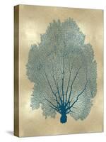 Sea Fan Teal on Gold II-Melonie Miller-Stretched Canvas