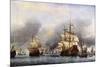 Sea Fight Between England and Holland during the Dutch War, June 1666-null-Mounted Giclee Print
