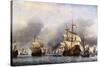 Sea Fight Between England and Holland during the Dutch War, June 1666-null-Stretched Canvas