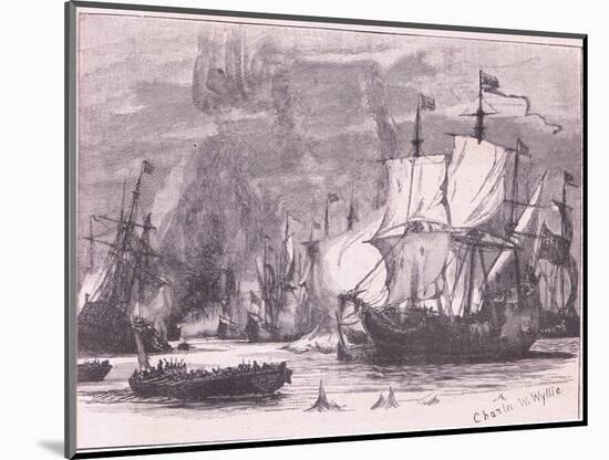 Sea Fight Off Cape Passaro Ad 1718-Charles William Wyllie-Mounted Giclee Print