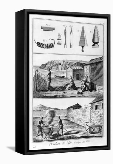 Sea Fishing, Net Manufacture, 1751-1777-Denis Diderot-Framed Stretched Canvas