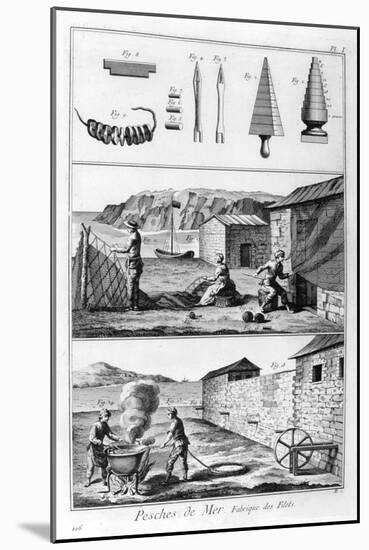 Sea Fishing, Net Manufacture, 1751-1777-Denis Diderot-Mounted Giclee Print