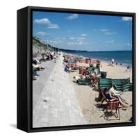 Sea Front and Beach at Bournemouth, 1971-Library-Framed Stretched Canvas