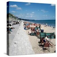 Sea Front and Beach at Bournemouth, 1971-Library-Stretched Canvas