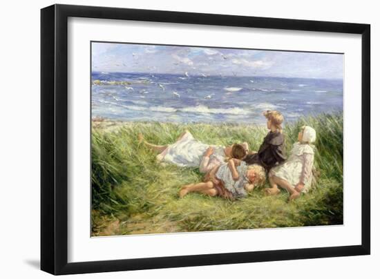 Sea Gulls and Sapphire Seas, 1912-Robert Gemmell Hutchison-Framed Giclee Print