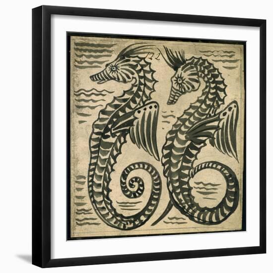 Sea-Horse (W/C on Paper)-William De Morgan-Framed Giclee Print