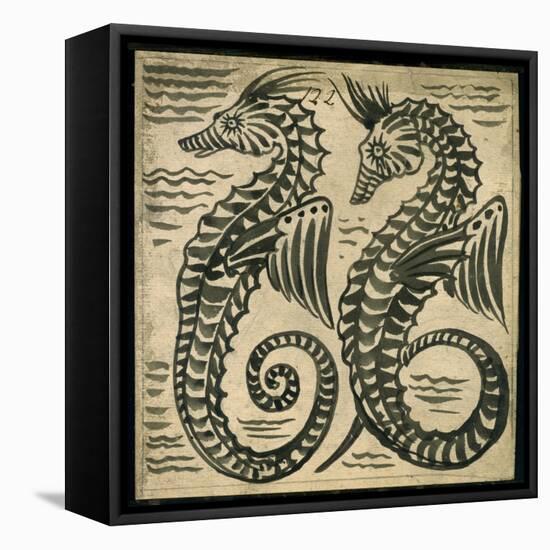 Sea-Horse (W/C on Paper)-William De Morgan-Framed Stretched Canvas