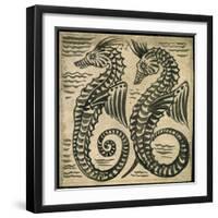 Sea-Horse (W/C on Paper)-William De Morgan-Framed Giclee Print