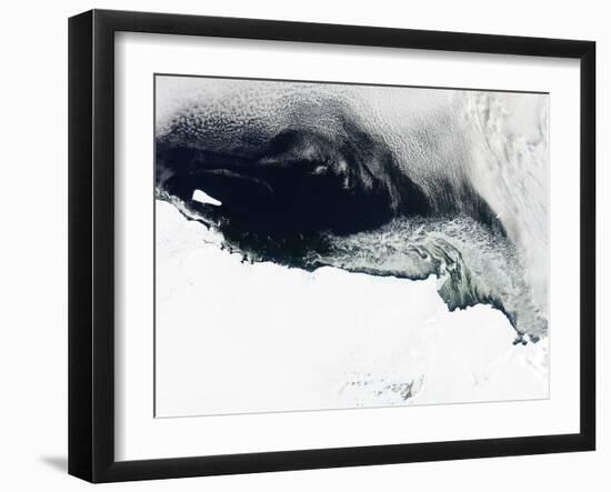 Sea Ice and Icebergs Floating Along the Mawson Coast of East Antarctica-null-Framed Photographic Print