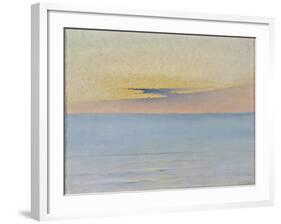 Sea in Sunset (Oil on Canvas)-August Wilhelm Nikolaus Hagborg-Framed Giclee Print
