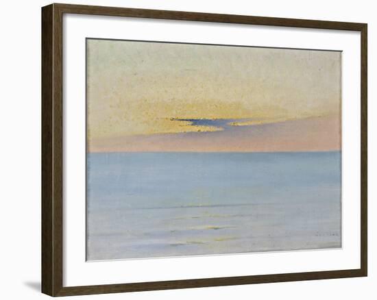 Sea in Sunset (Oil on Canvas)-August Wilhelm Nikolaus Hagborg-Framed Giclee Print