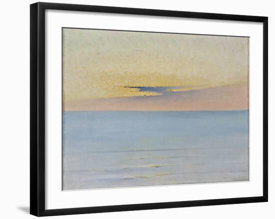 Sea in Sunset (Oil on Canvas)-August Wilhelm Nikolaus Hagborg-Framed Giclee Print