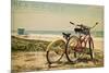 Sea Isle City, New Jersey - Bicycles and Beach Scene-Lantern Press-Mounted Premium Giclee Print