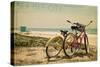 Sea Isle City, New Jersey - Bicycles and Beach Scene-Lantern Press-Stretched Canvas