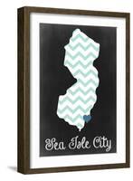 Sea Isle City, New Jersey - Chalkboard-Lantern Press-Framed Art Print