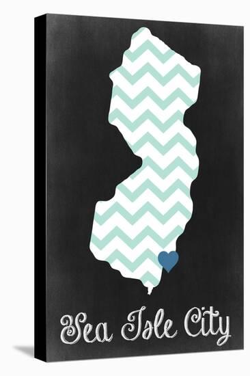 Sea Isle City, New Jersey - Chalkboard-Lantern Press-Stretched Canvas