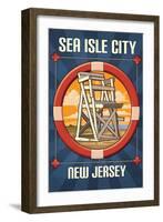 Sea Isle City, New Jersey - Lifeguard Chair-Lantern Press-Framed Art Print