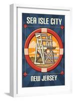 Sea Isle City, New Jersey - Lifeguard Chair-Lantern Press-Framed Art Print