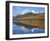 Sea Kayaker on Bowman Lake in Autumn in Glacier National Park, Montana, USA-Chuck Haney-Framed Photographic Print
