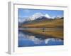 Sea Kayaker on Bowman Lake in Autumn in Glacier National Park, Montana, USA-Chuck Haney-Framed Photographic Print
