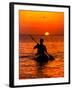 Sea Kayaking at Sunset, Bahama Out Islands, Bahamas-Greg Johnston-Framed Premium Photographic Print