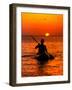 Sea Kayaking at Sunset, Bahama Out Islands, Bahamas-Greg Johnston-Framed Photographic Print