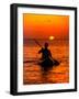 Sea Kayaking at Sunset, Bahama Out Islands, Bahamas-Greg Johnston-Framed Photographic Print