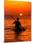 Sea Kayaking at Sunset, Bahama Out Islands, Bahamas-Greg Johnston-Mounted Photographic Print
