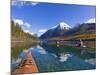 Sea Kayaking on Bowman Lake in Autumn in Glacier National Park, Montana, Usa-Chuck Haney-Mounted Photographic Print