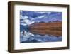 Sea kayaking on Bowman Lake in autumn in Glacier National Park, Montana, USA-Chuck Haney-Framed Photographic Print