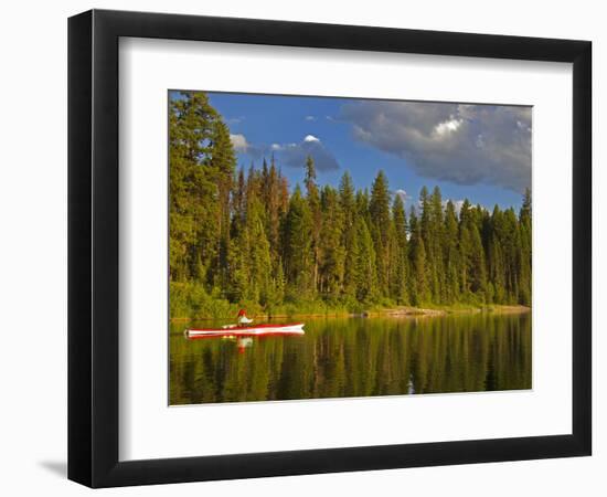 Sea Kayaking on Rainy Lake in the Lolo National Forest, Montana, Usa-Chuck Haney-Framed Photographic Print