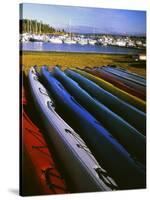 Sea Kayaks, Fisherman Bay, Lopez Island, Washington, USA-Charles Gurche-Stretched Canvas