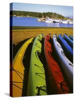 Sea Kayaks, Fisherman Bay, Lopez Island, Washington, USA-Charles Gurche-Stretched Canvas