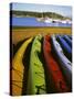 Sea Kayaks, Fisherman Bay, Lopez Island, Washington, USA-Charles Gurche-Stretched Canvas