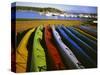 Sea Kayaks, Fisherman Bay, Lopez Island, Washington, USA-Charles Gurche-Stretched Canvas