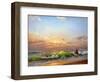 Sea Landscape On A Sunset-balaikin2009-Framed Art Print