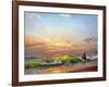 Sea Landscape On A Sunset-balaikin2009-Framed Art Print