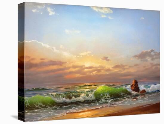 Sea Landscape On A Sunset-balaikin2009-Stretched Canvas
