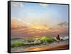 Sea Landscape On A Sunset-balaikin2009-Framed Stretched Canvas