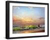 Sea Landscape On A Sunset-balaikin2009-Framed Art Print