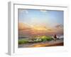 Sea Landscape On A Sunset-balaikin2009-Framed Art Print