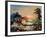 Sea Landscape With Palm Trees And Seagulls-balaikin2009-Framed Art Print